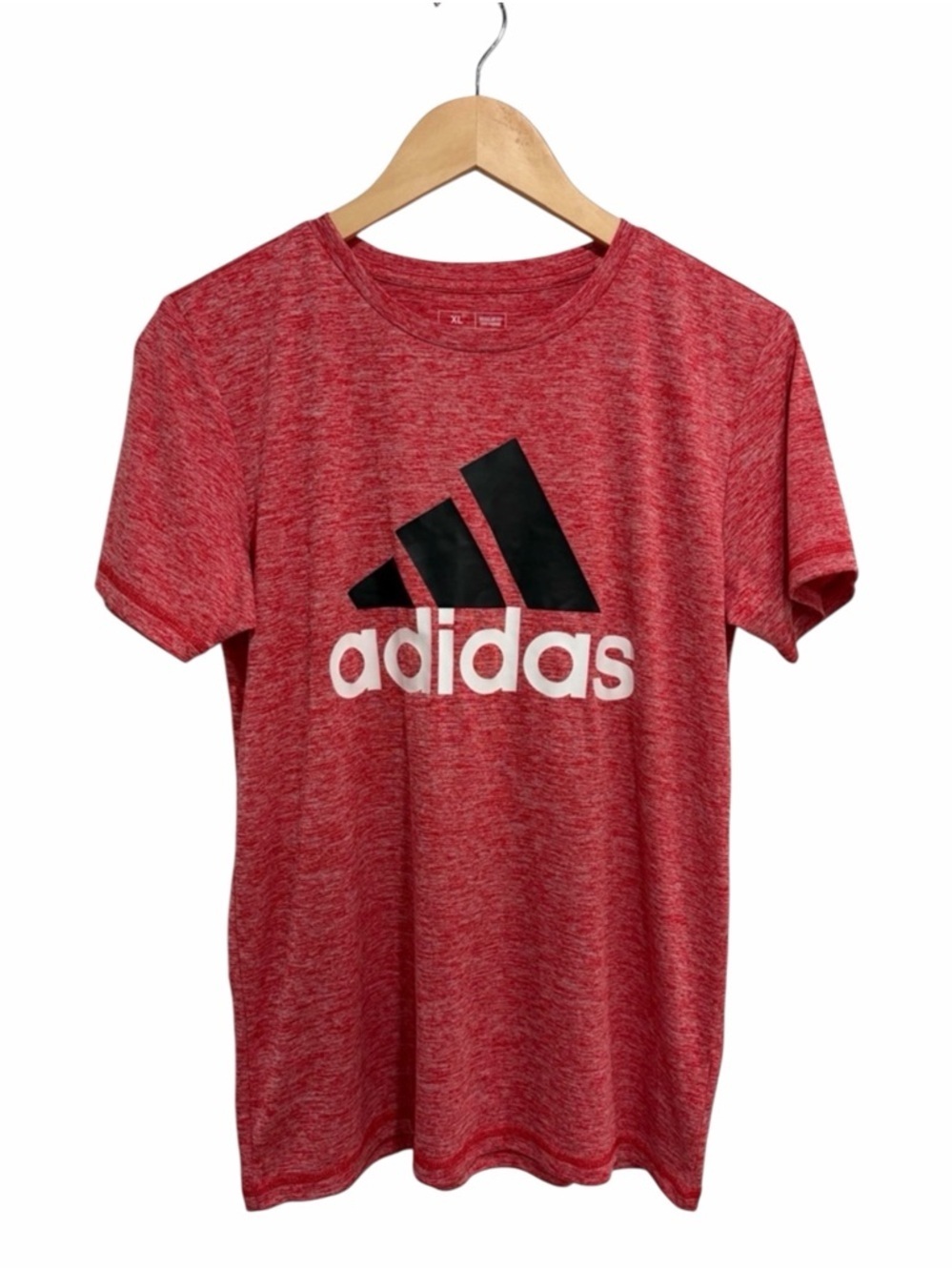 adidas Regular Fit Women’s Red Heather Logo Short Sleeve Tee T-Shirt